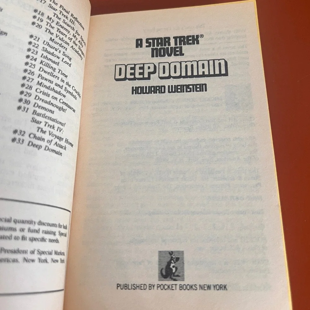 Star‎ Trek Deep Domain Howard Weinstein Paperback Book 1987 Pocket Books No 33